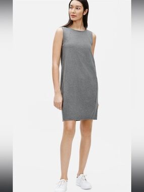 NWT Eileen Fisher Lantern Dress moon gray,XS